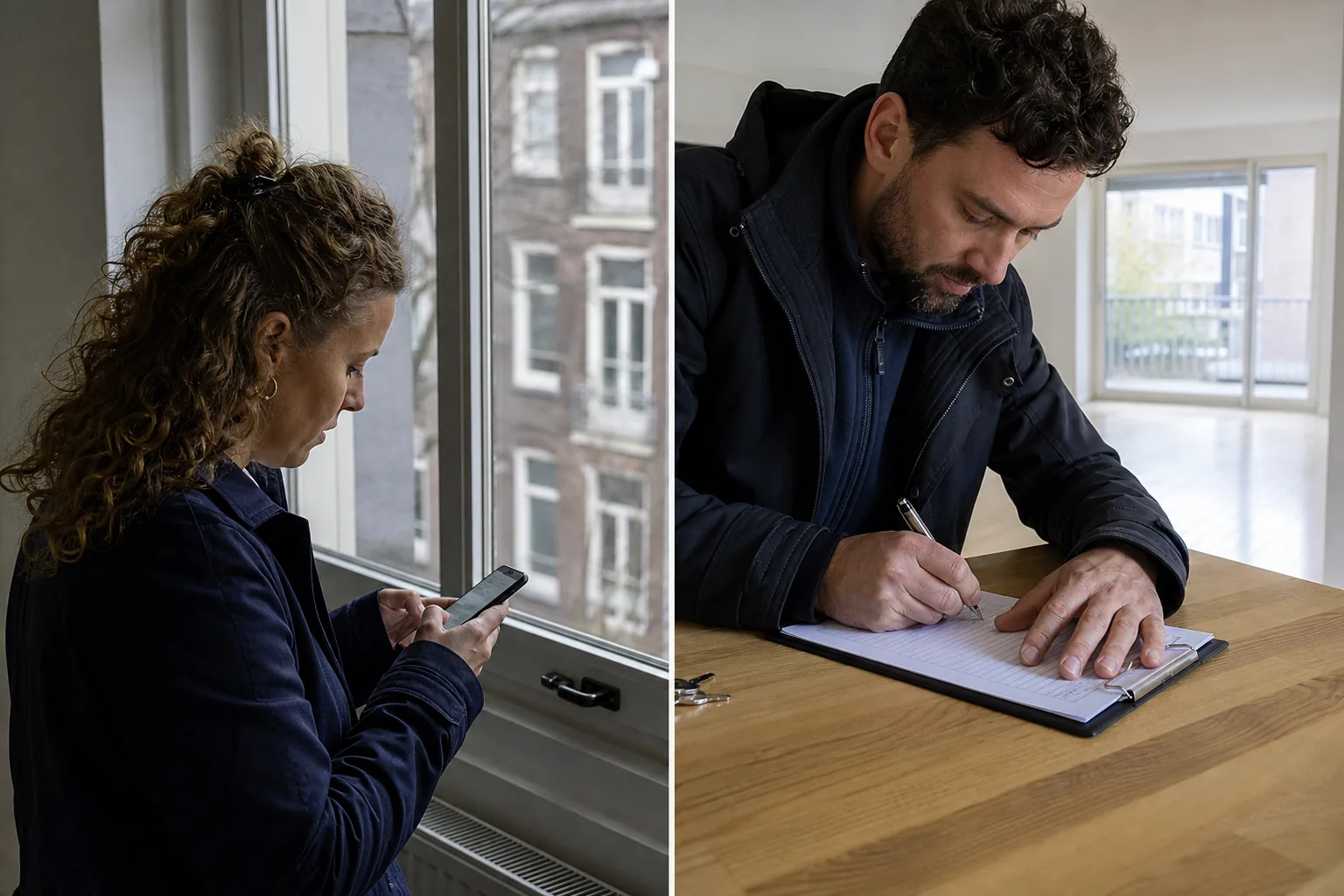 Een Nederlandse woning met sleutels en papieren. Beeld bij het artikel: Werkt een papieren opnameformulier net zo goed als een digitale opname met foto's?